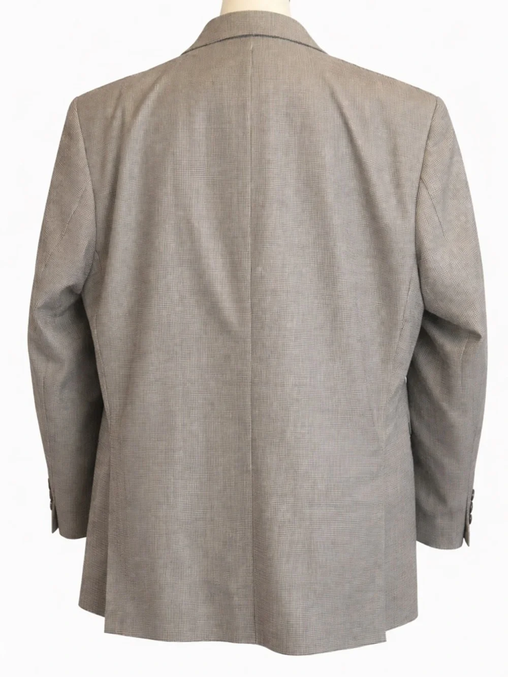Calvin Klein Wool Silk Sport Coat Blazer 44S Gray Houndstooth 2 Button